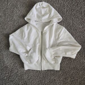 White Zip-Up Hoodie